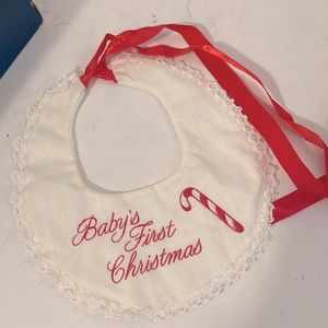 VINTAGE BABYS FIRST CHRISTMAS 🎄 BIB